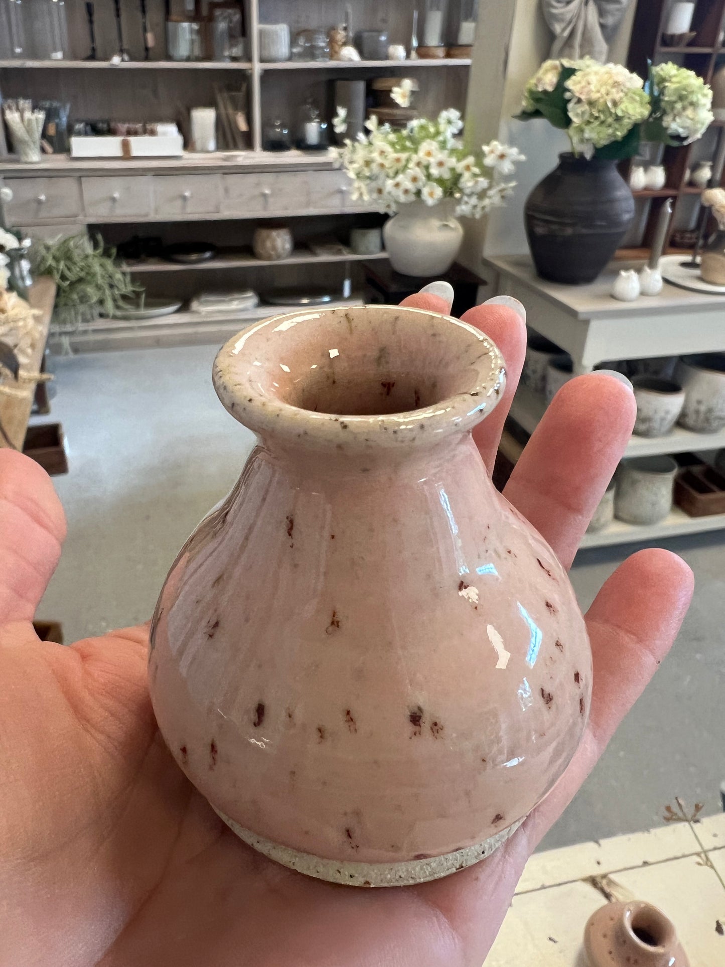 Lille keramik vase - Lyserød