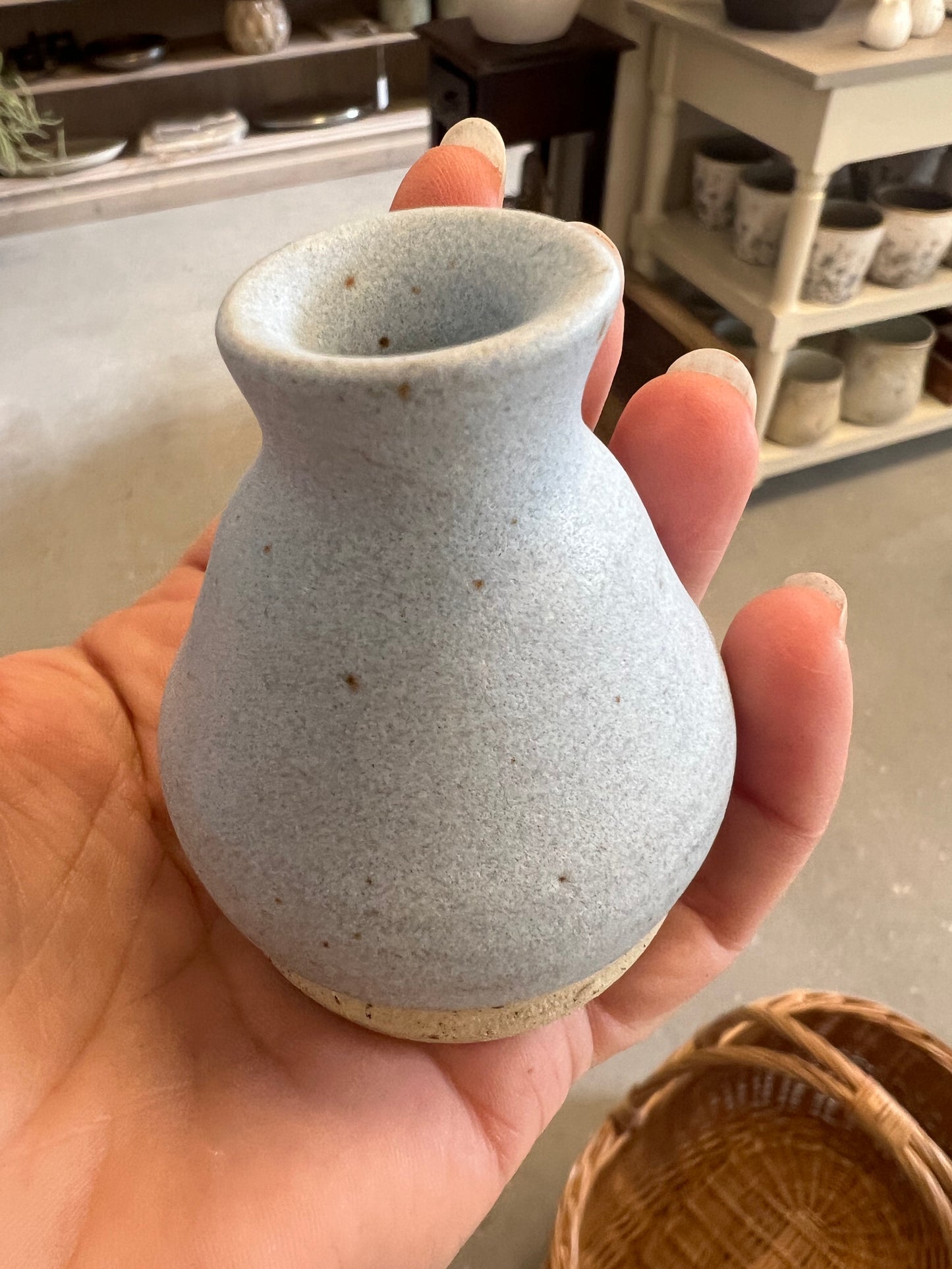 Lille keramik vase - Lyseblå
