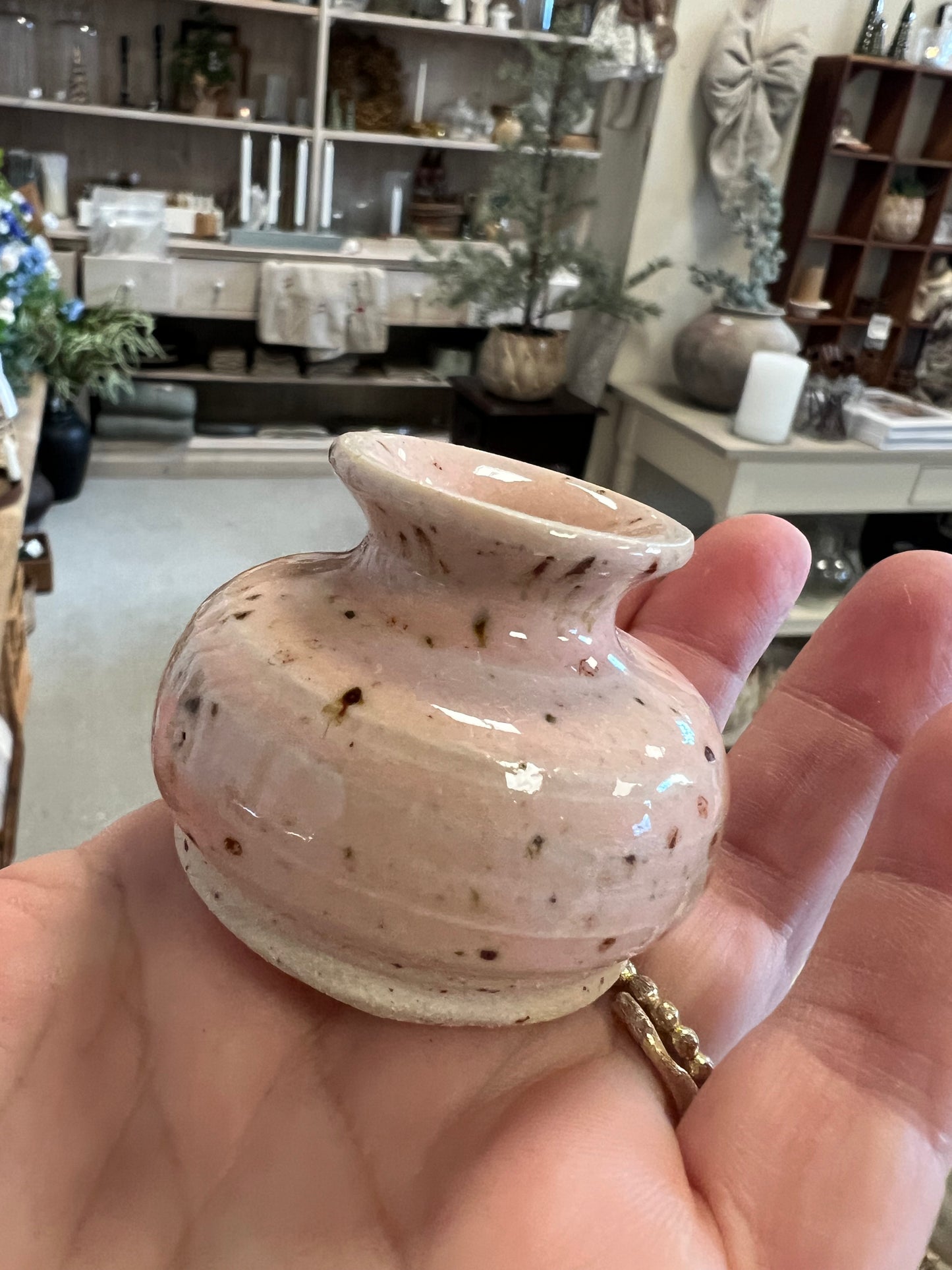 Lille keramik vase - Lyserød