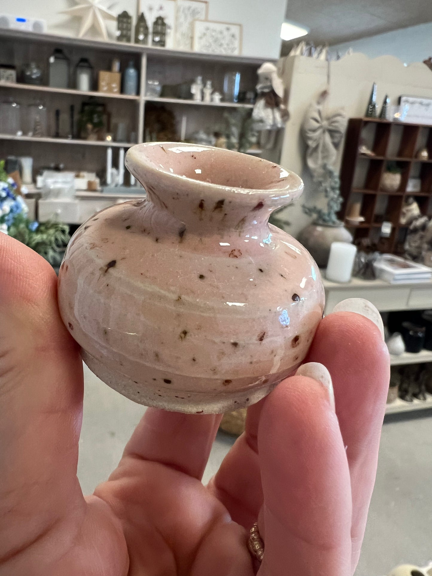 Lille keramik vase - Lyserød