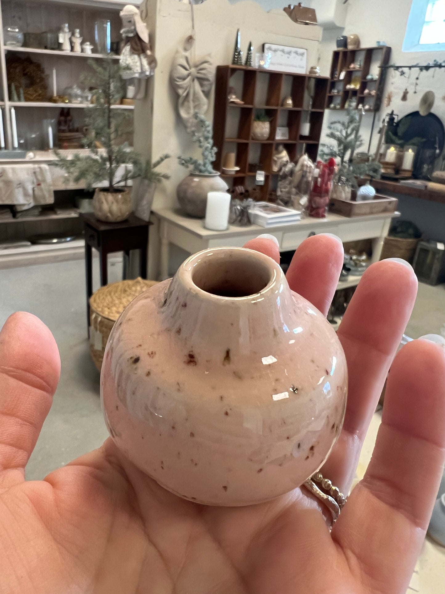 Lille keramik vase - Lyserød