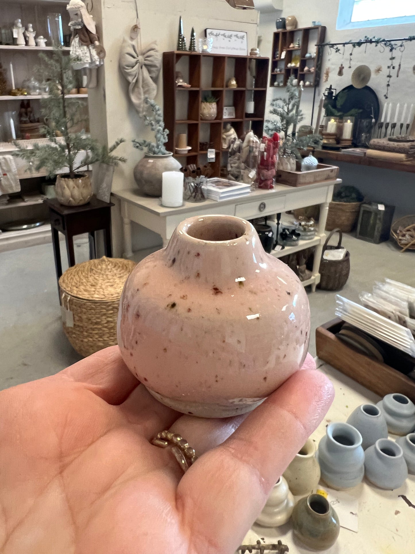 Lille keramik vase - Lyserød