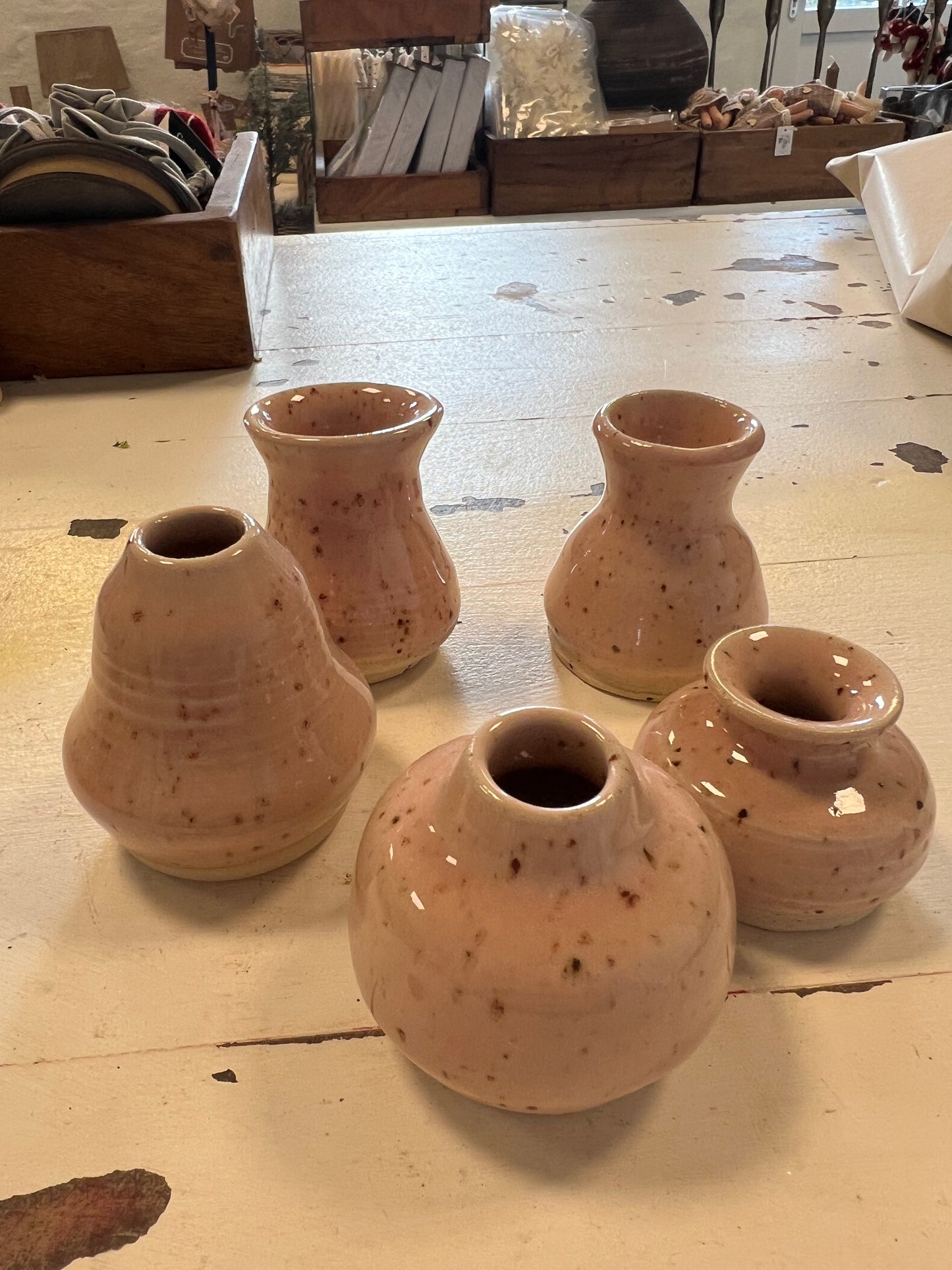 Lille keramik vase - Lyserød