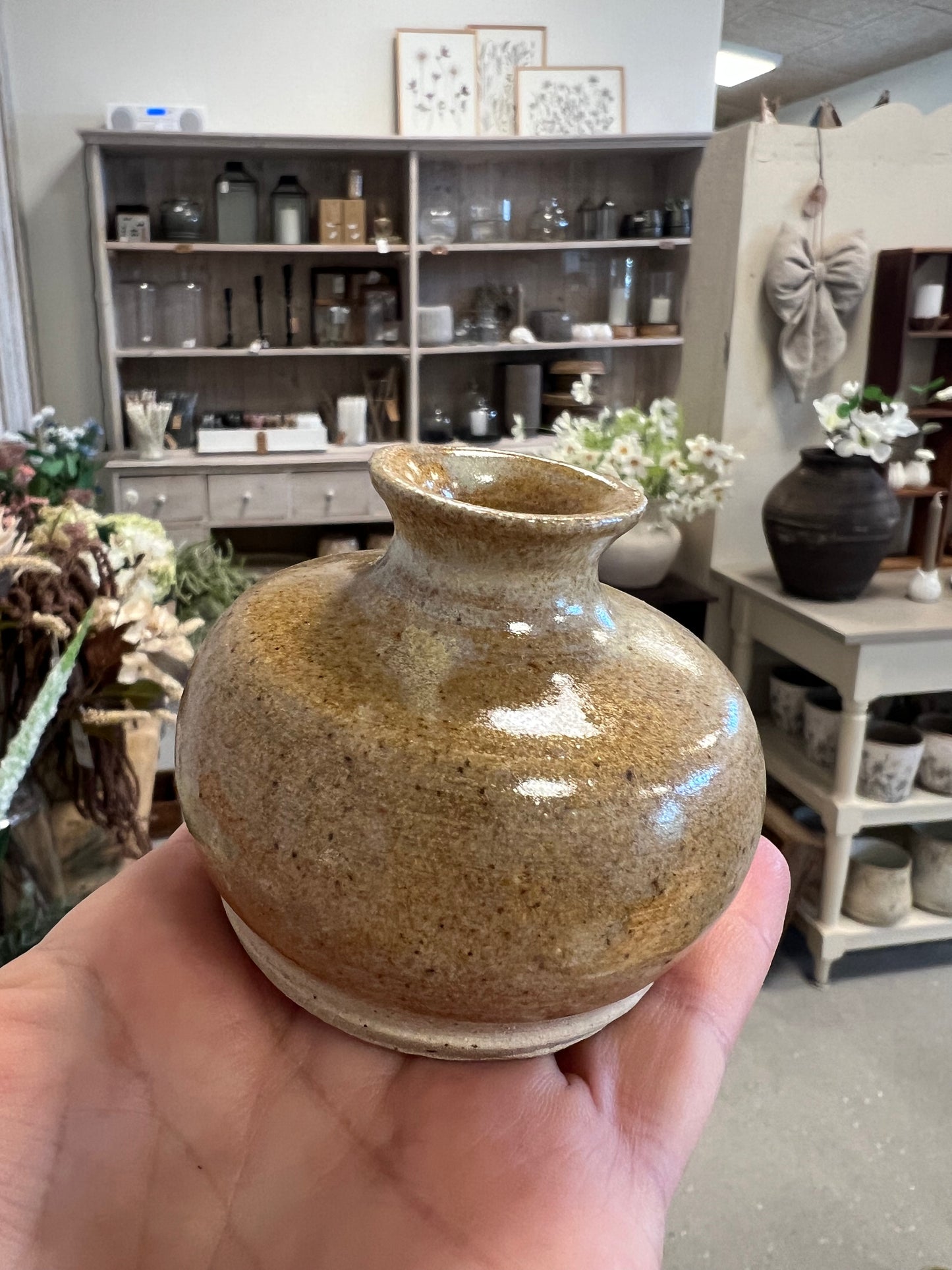 Lille keramik vase - Karamel