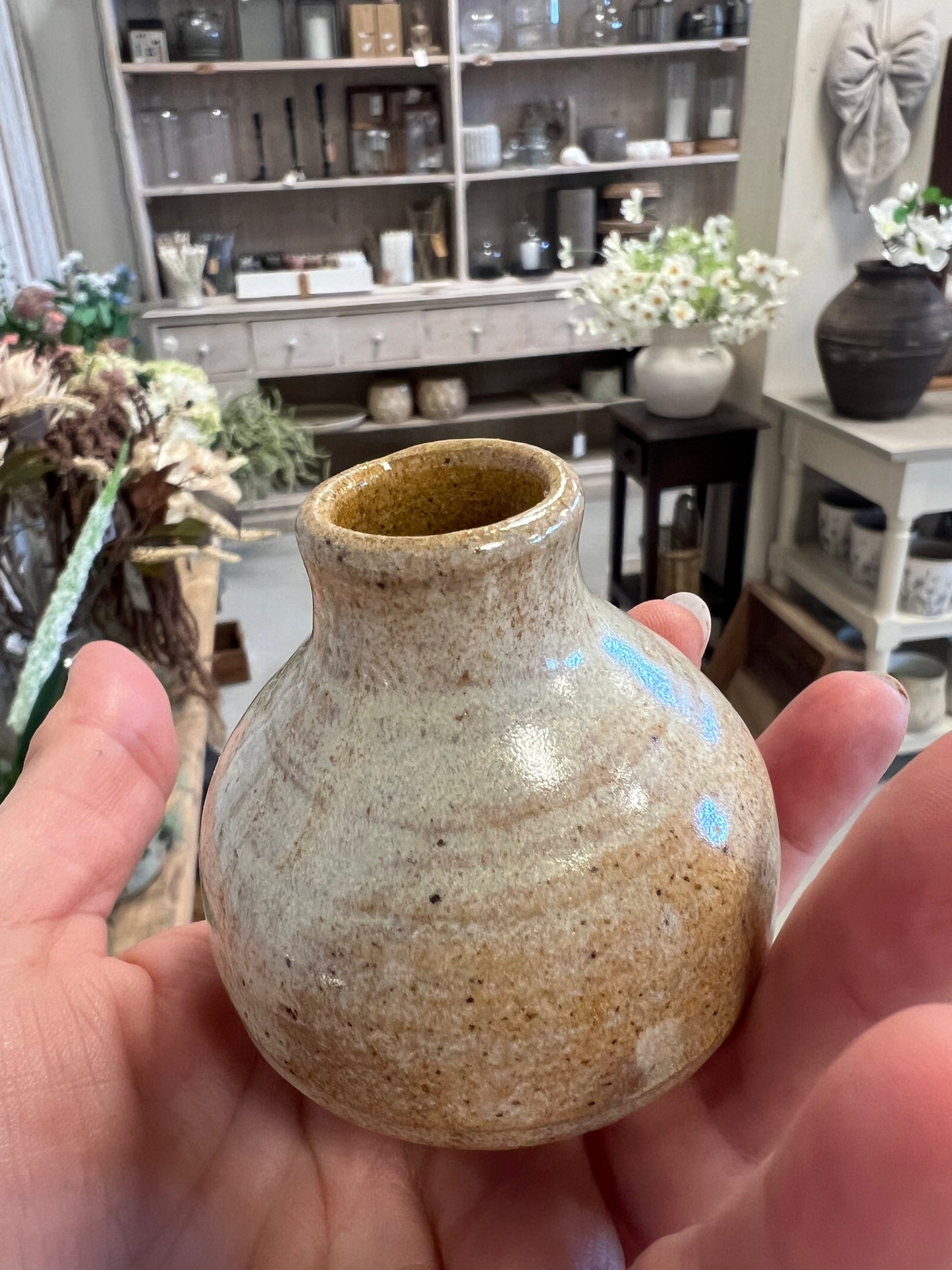 Lille keramik vase - Karamel
