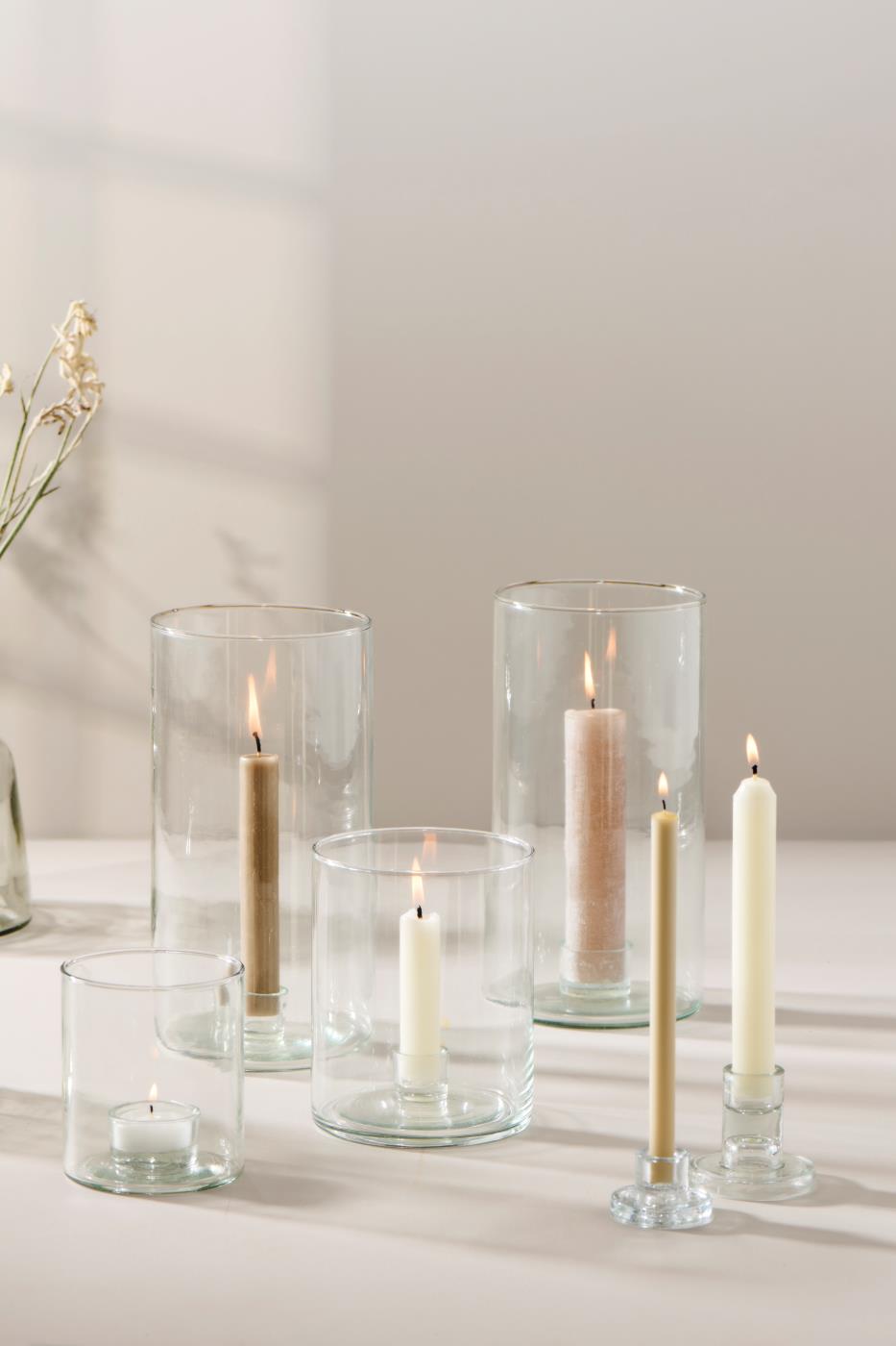 Lysestager i glas til lys 3,8 cm fra Ib Laursen