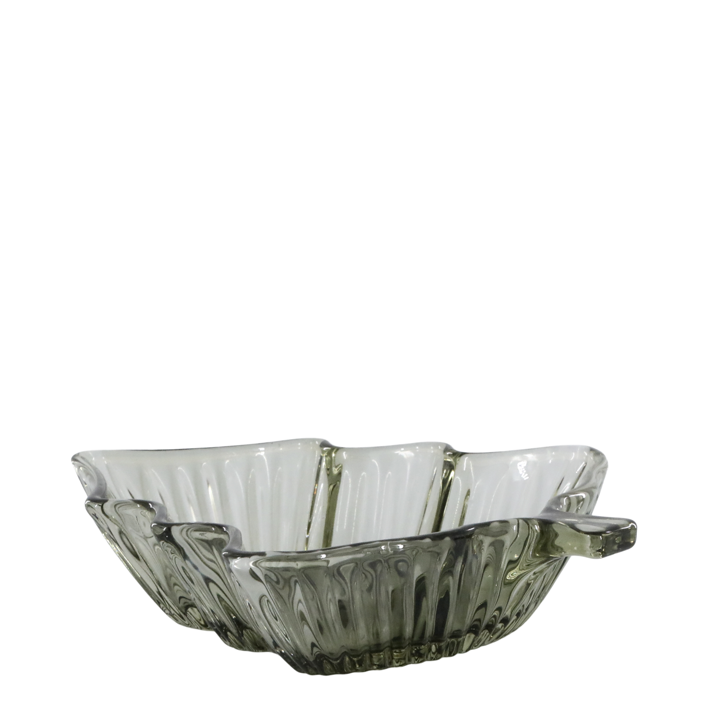 Oliven farvet glas fad fra Chic Antique