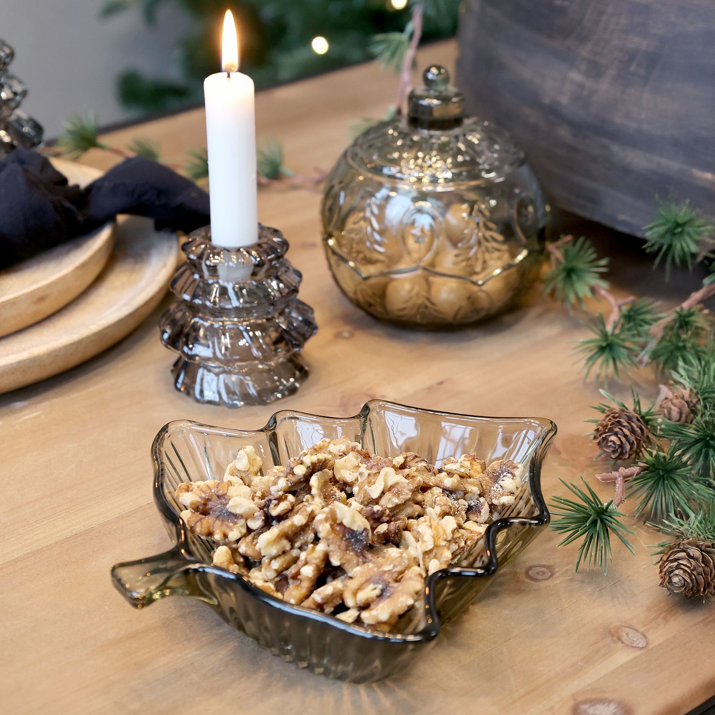 Glas fad der ligner et juletræ fra Chic Antique