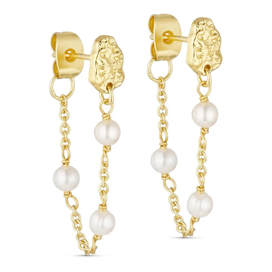 Øreringe i sæt med ferskvands perler fra Pure by Nat