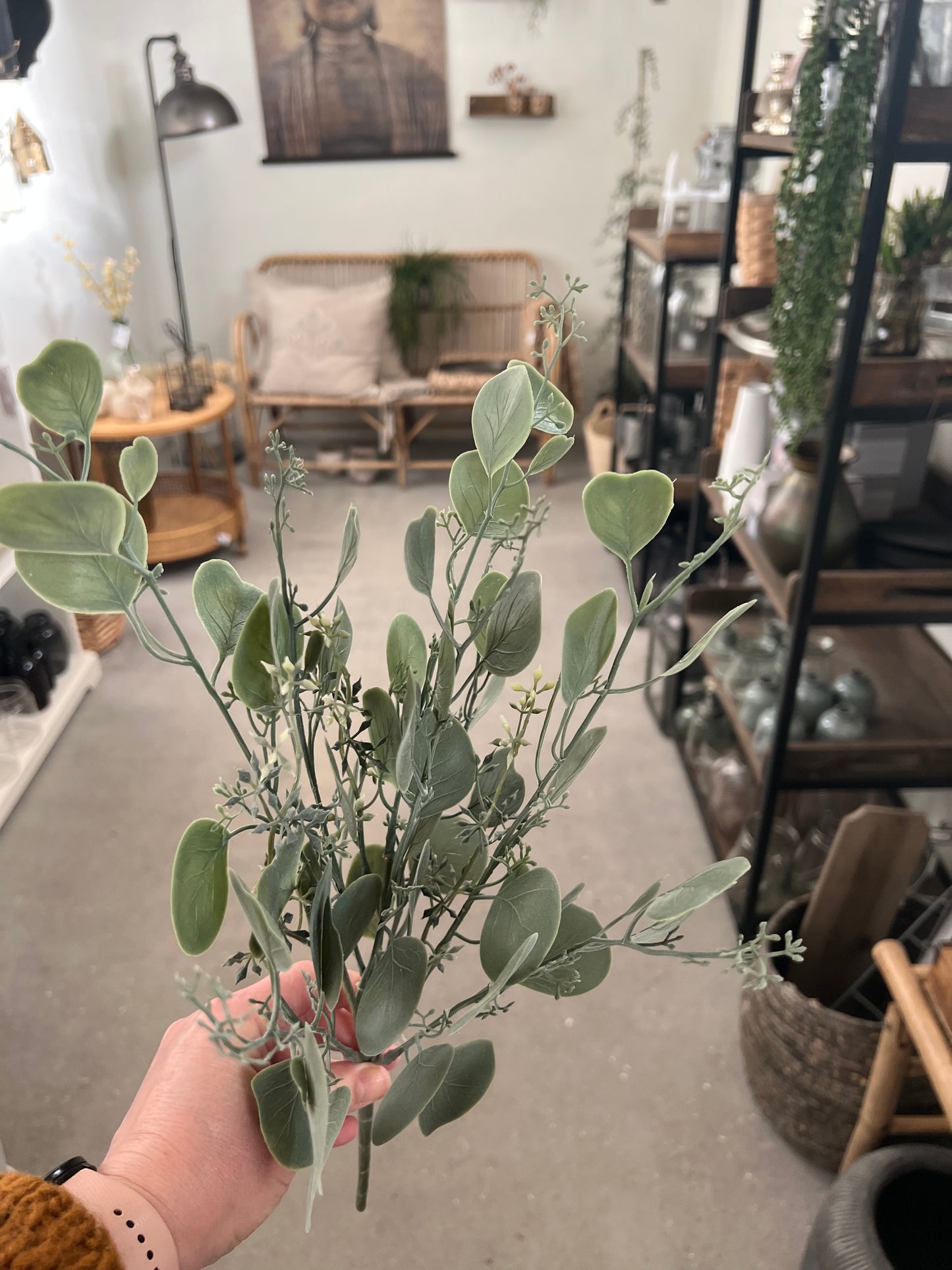 Kunstig eucalyptus gren - 40 cm