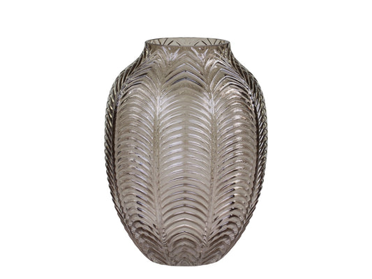 Vase med bladmønster  i farven latte fra Chic Antique