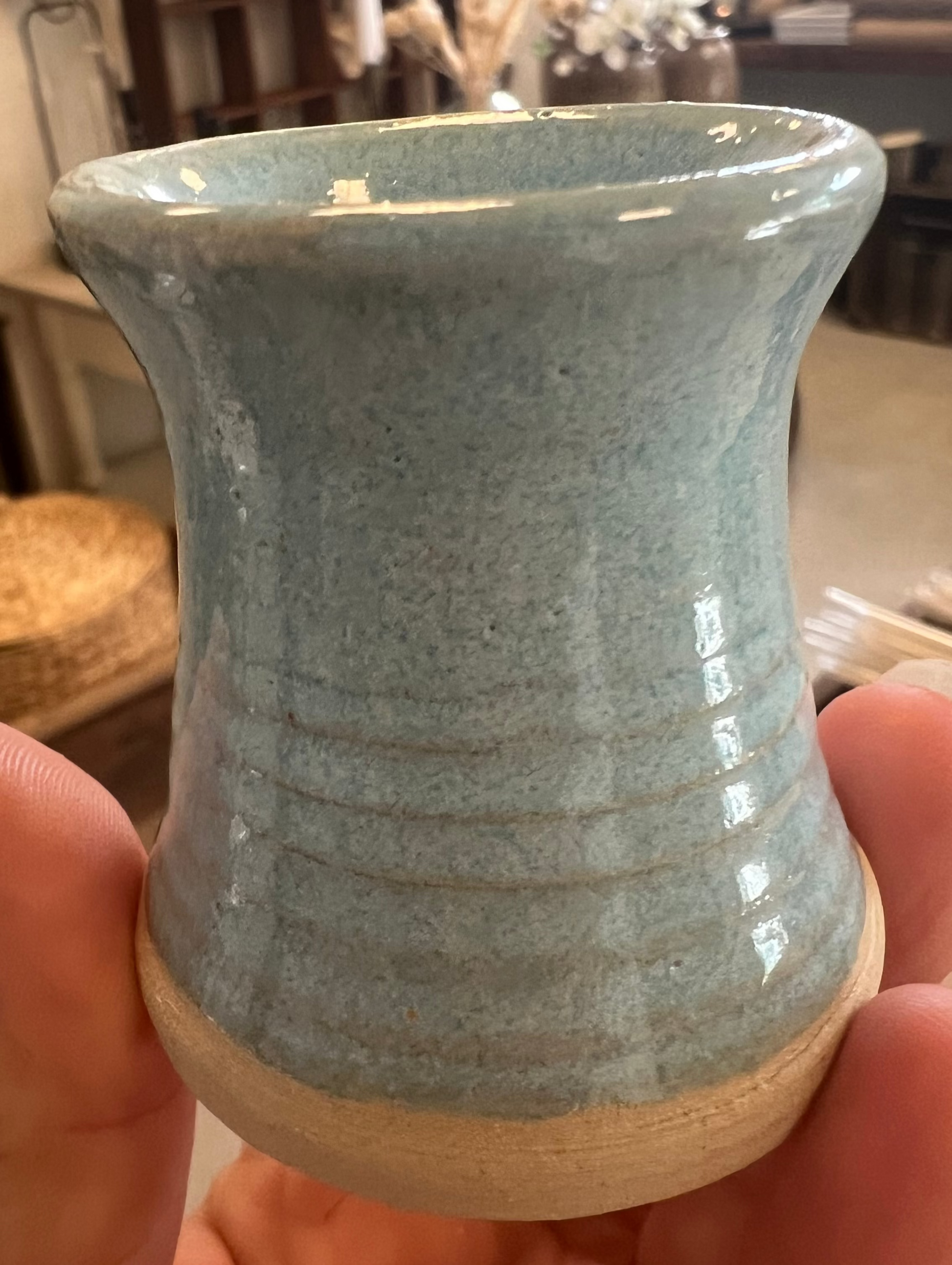 Oval vase fra Vangs keramiske værksted