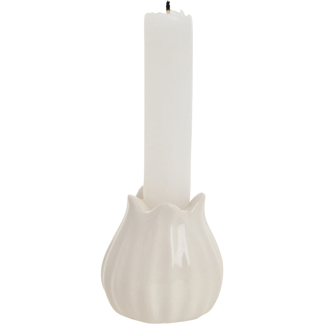 Enkelt offwhite lysestage fra Lene Bjerre