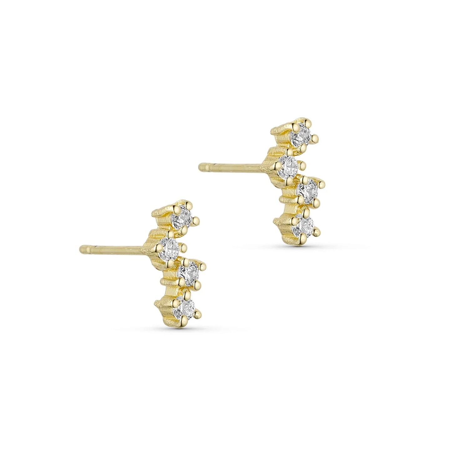 Øreringe med klare sten fra Pure by Nat