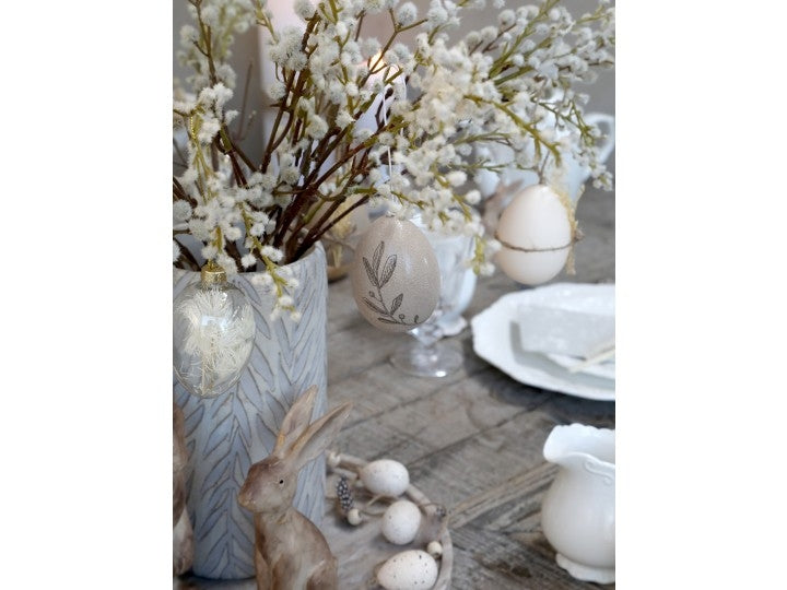 Påskeæg med blad og glimmer fra Chic Antique