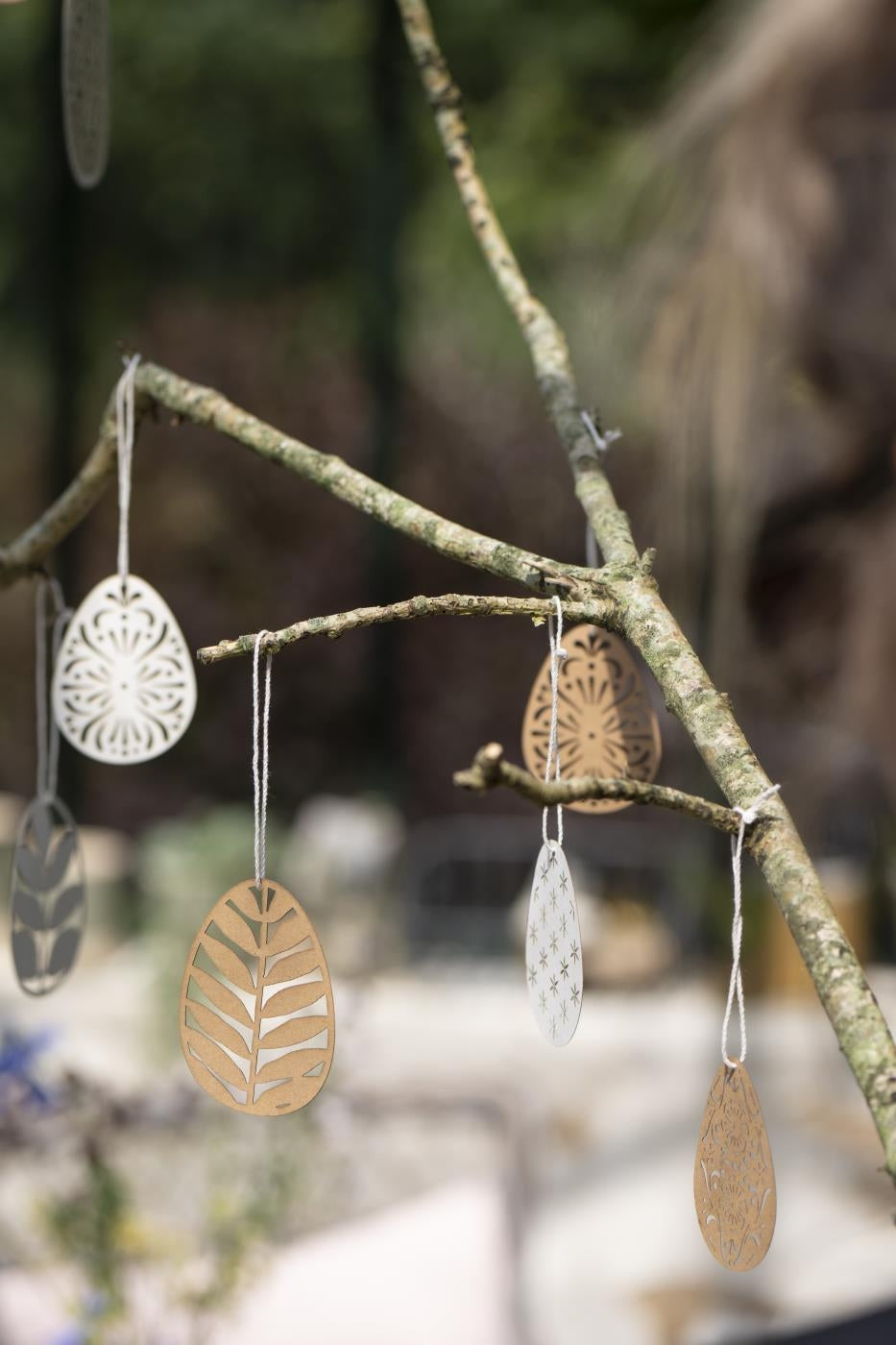 Påskeæg i papir til ophæng med flot mønster fra Ib Laursen