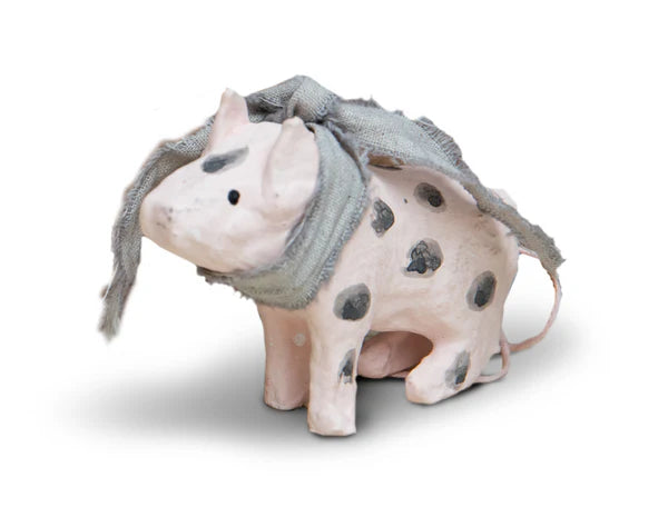 Gris med prikker til ophæng fra XO Handcraft