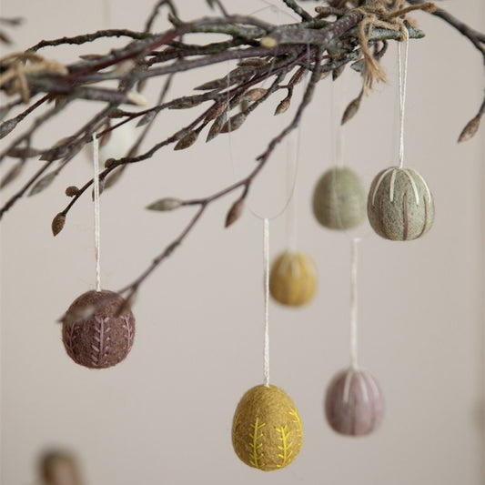 Pynte påskeæg i filt fra Gry & Sif