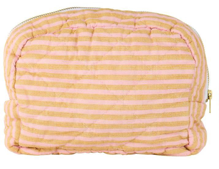 Toilettaske i lyserød og brun fra Ib Laursen