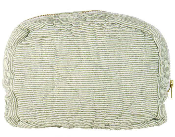 Toilettaske i grøn og hvide striber fra Ib Laursen