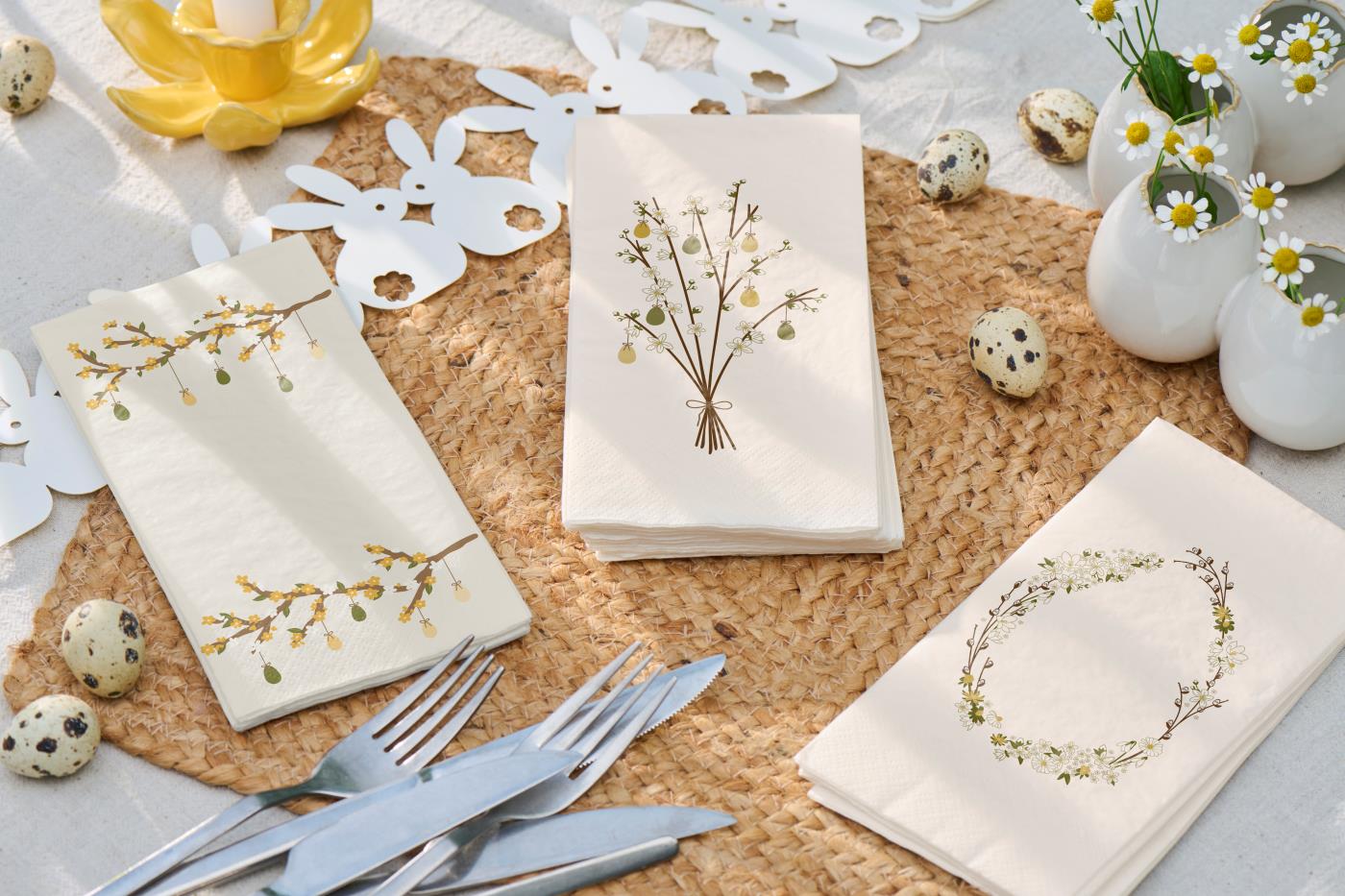 Søde påskeservietter med motiv af ranke Ib Laursen