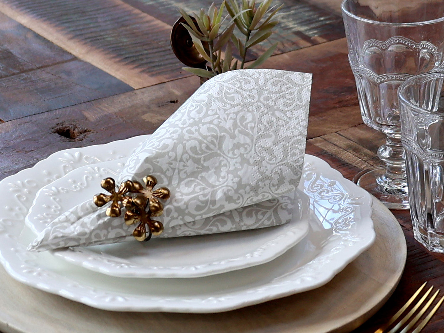 Servietter i fransk grå fra Chic Antique