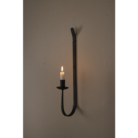 Aflang sort væglystage - Holmen