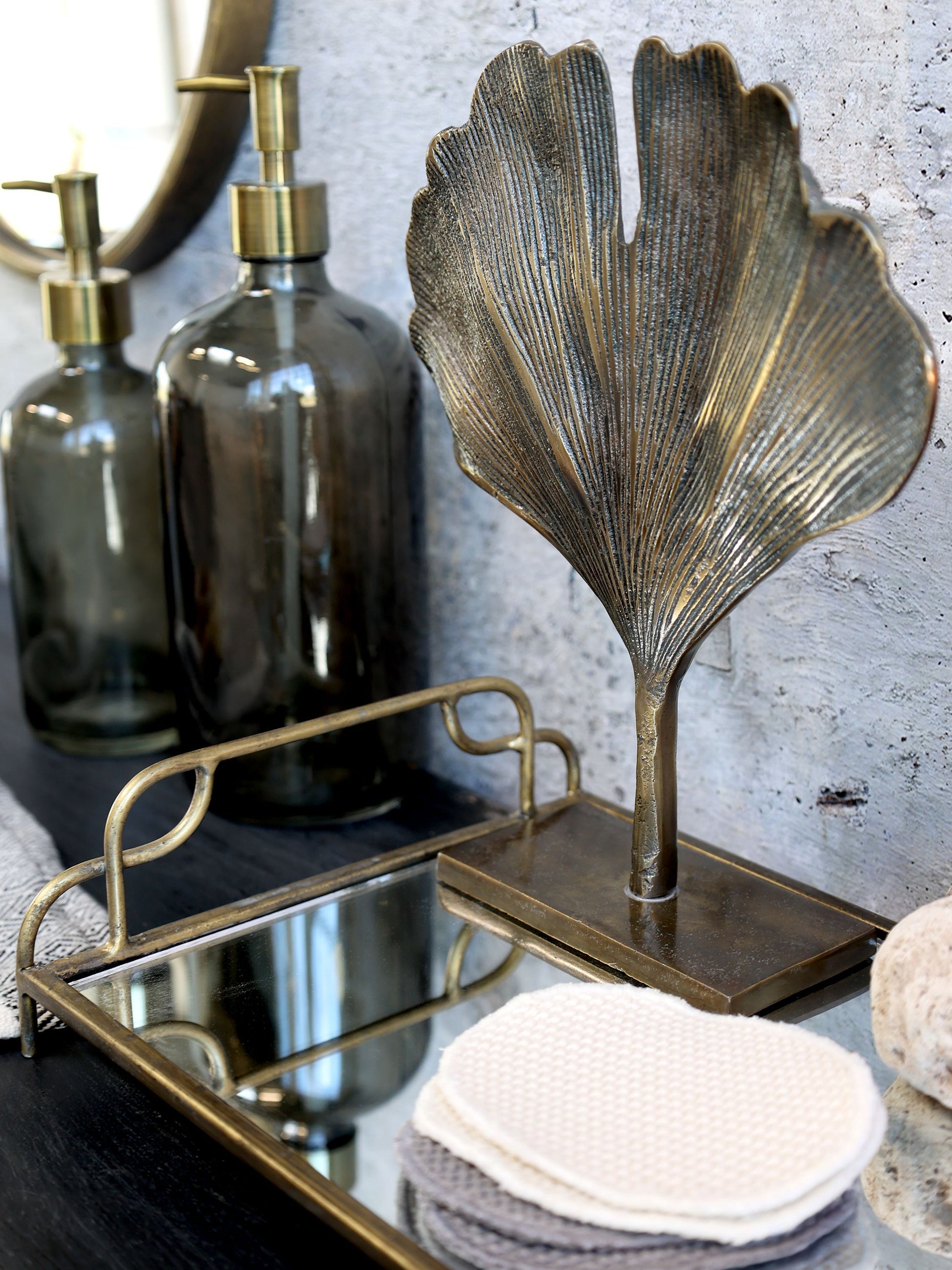 Aflang fad med spejl fra Chic Antique