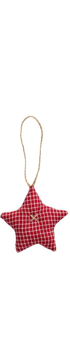Stjerne i rød og hvid stof fra Ib Laursen