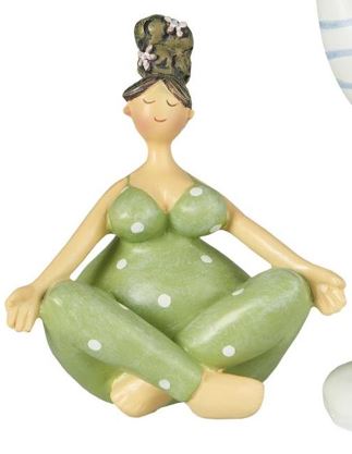 Figur dame yoga sommerhus pynt 