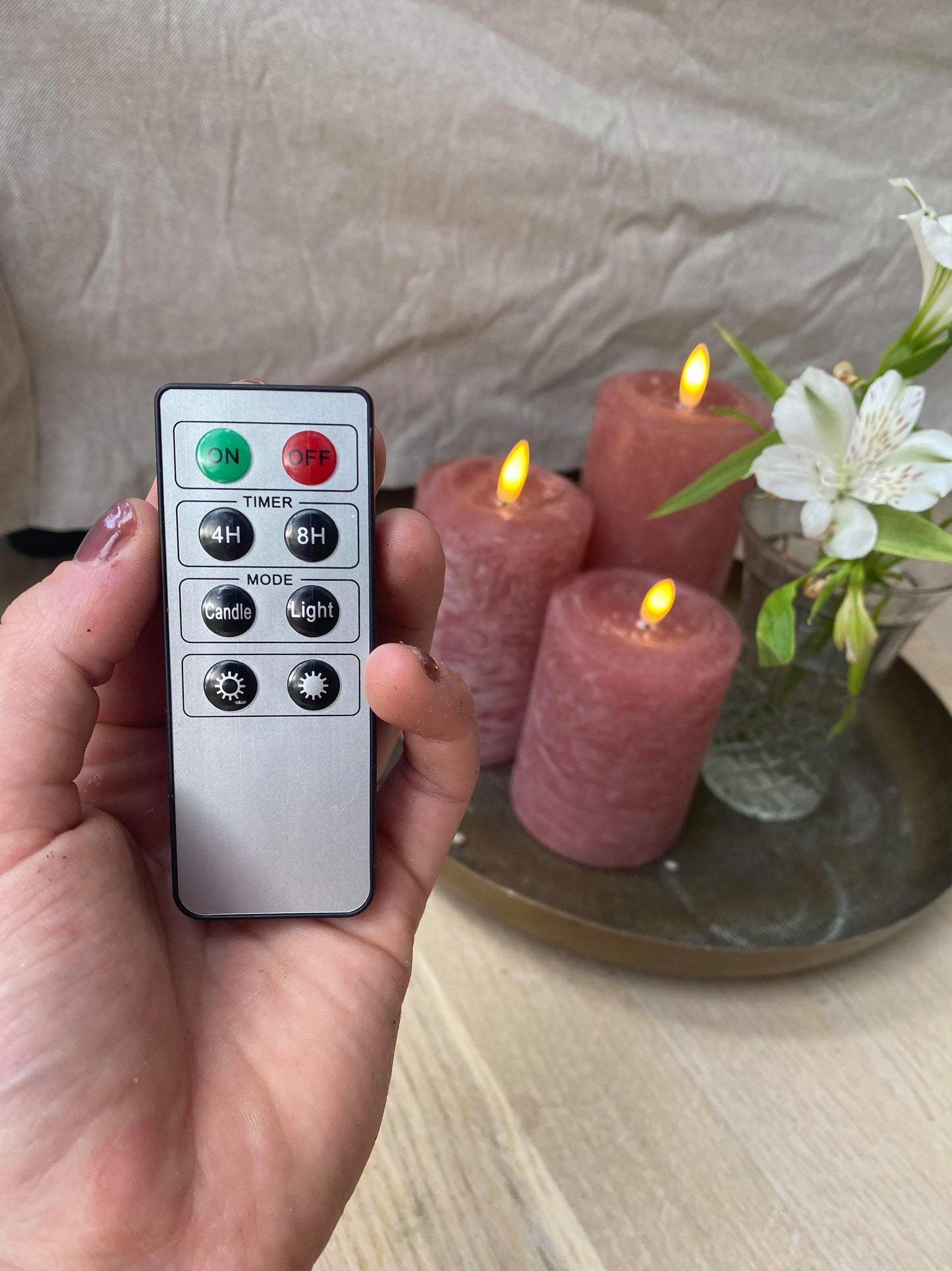 Fjernbetjening til LED bloklys med timer