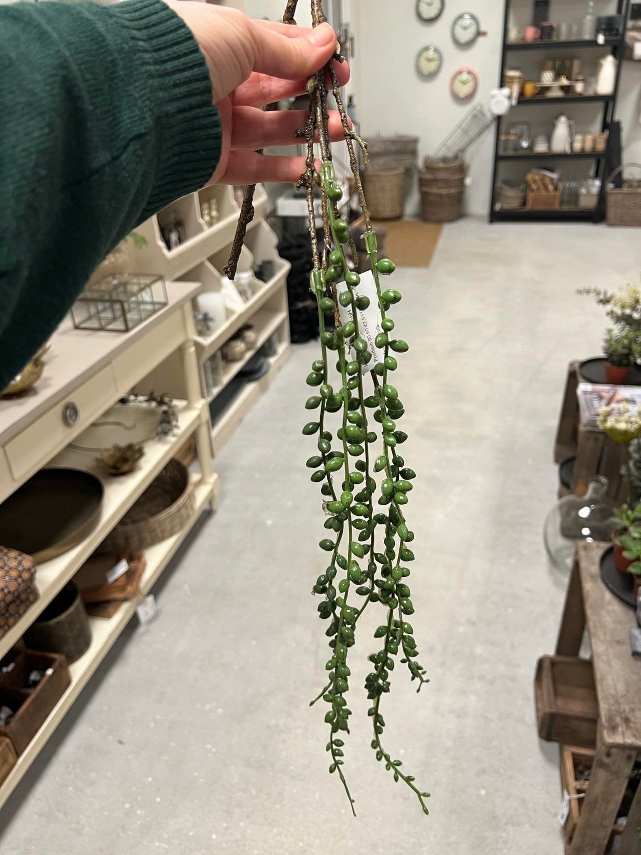 Grøn plastikblomster