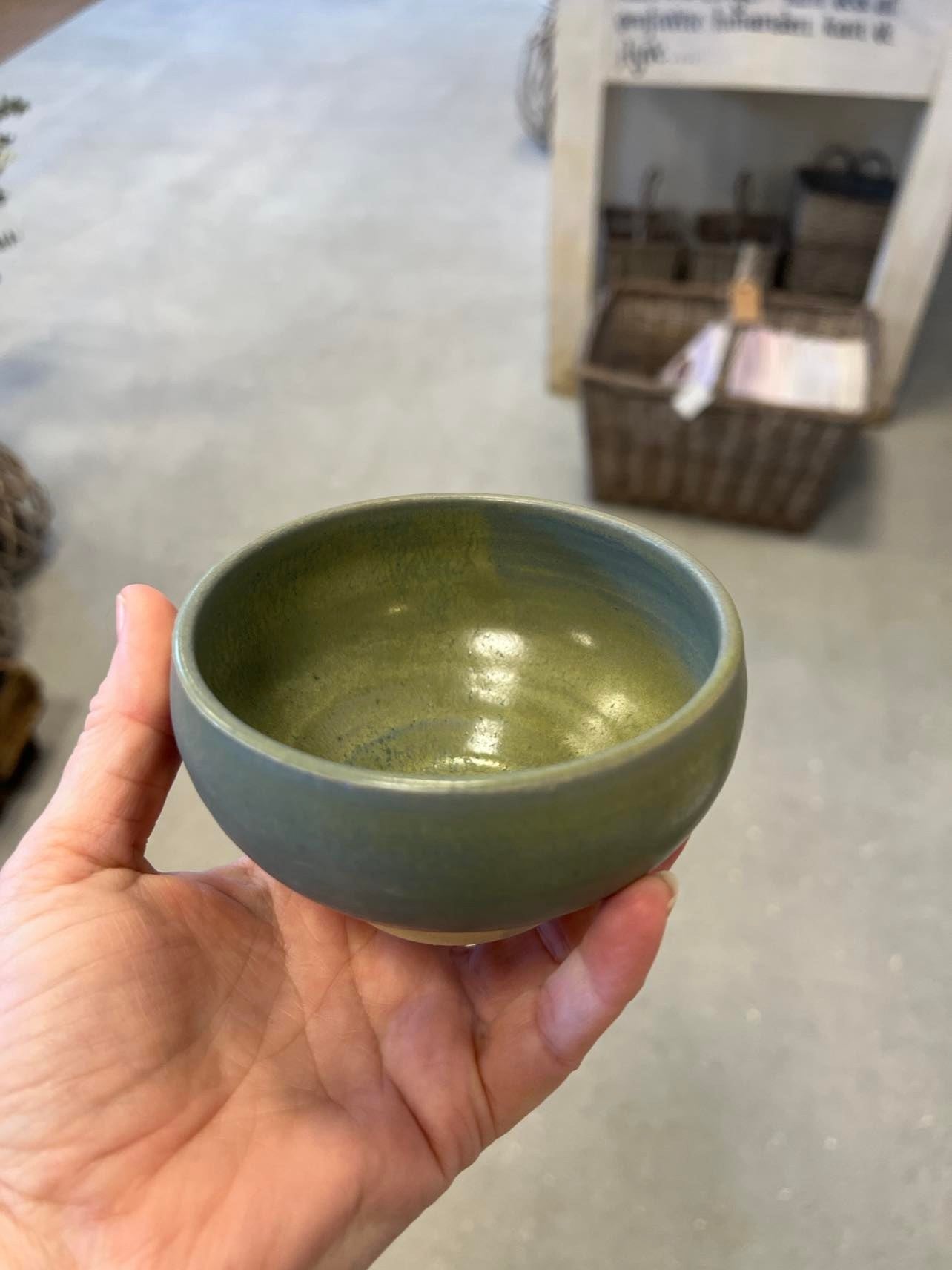 Keramik skål grøn smykker