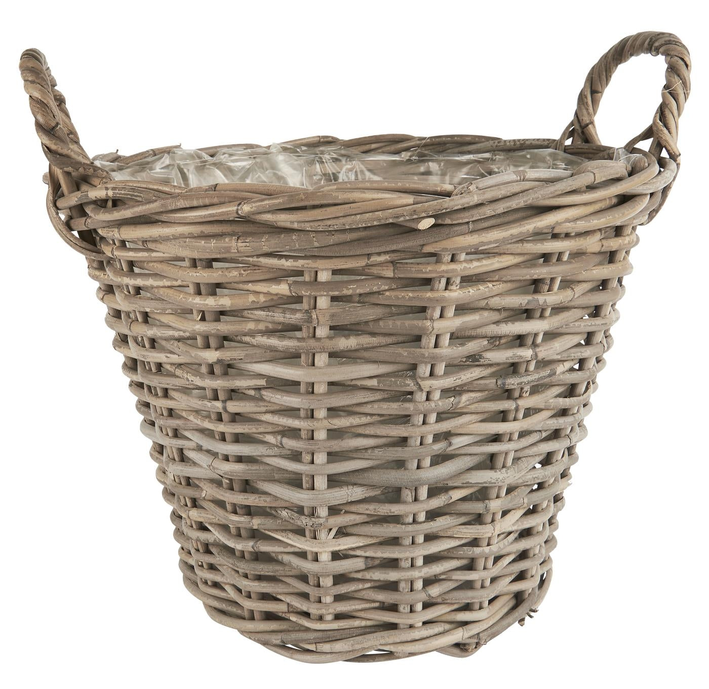 Plantekurv i flettet rattan